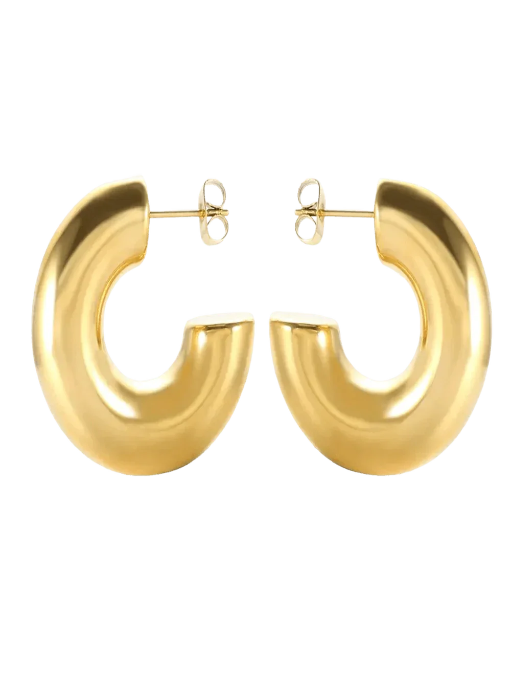 Gold Chunky Thick Hoop Earrings - Camillaboutiqueshop