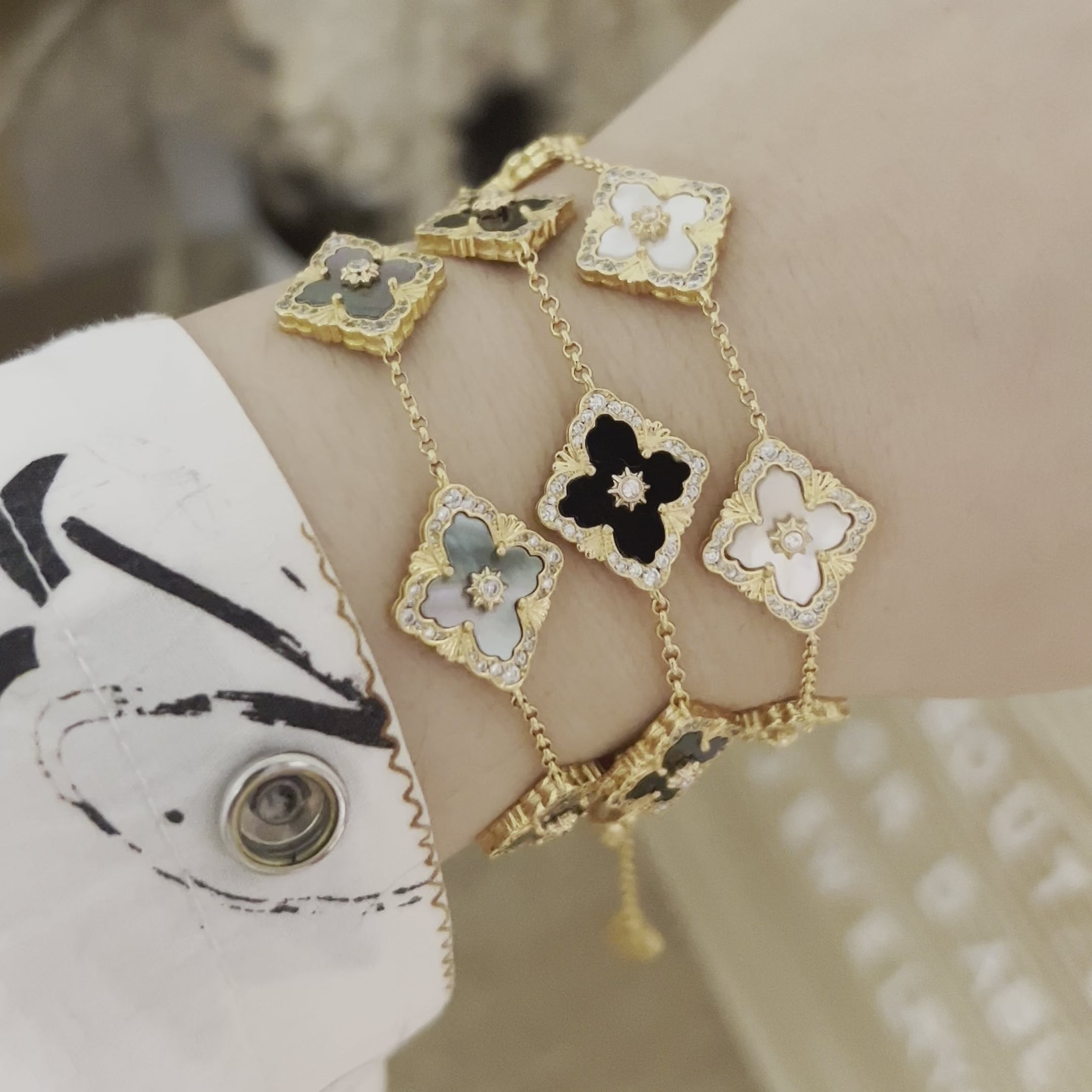 Vintage 5 Kleeblatt Armband