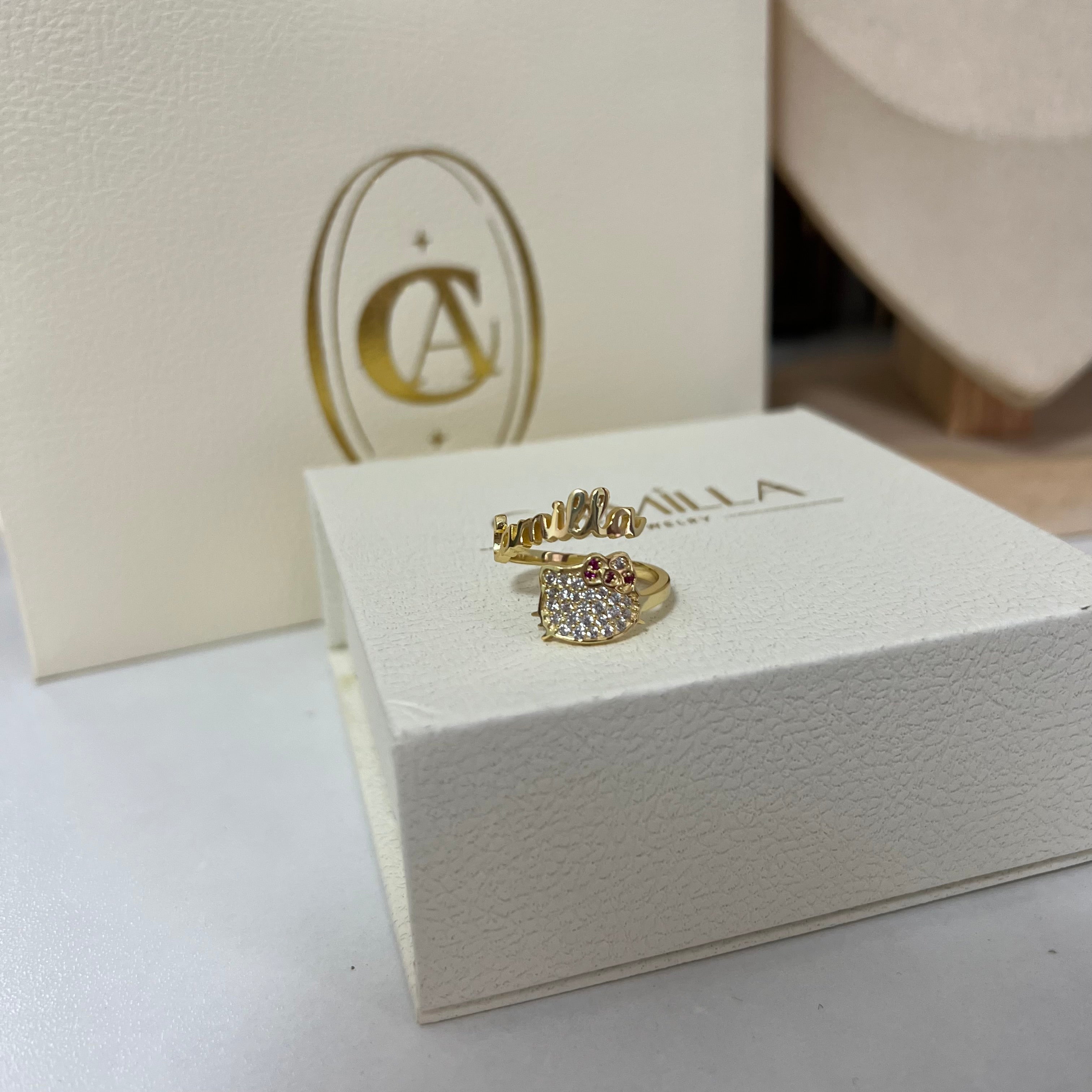 Diamond HK Name Ring