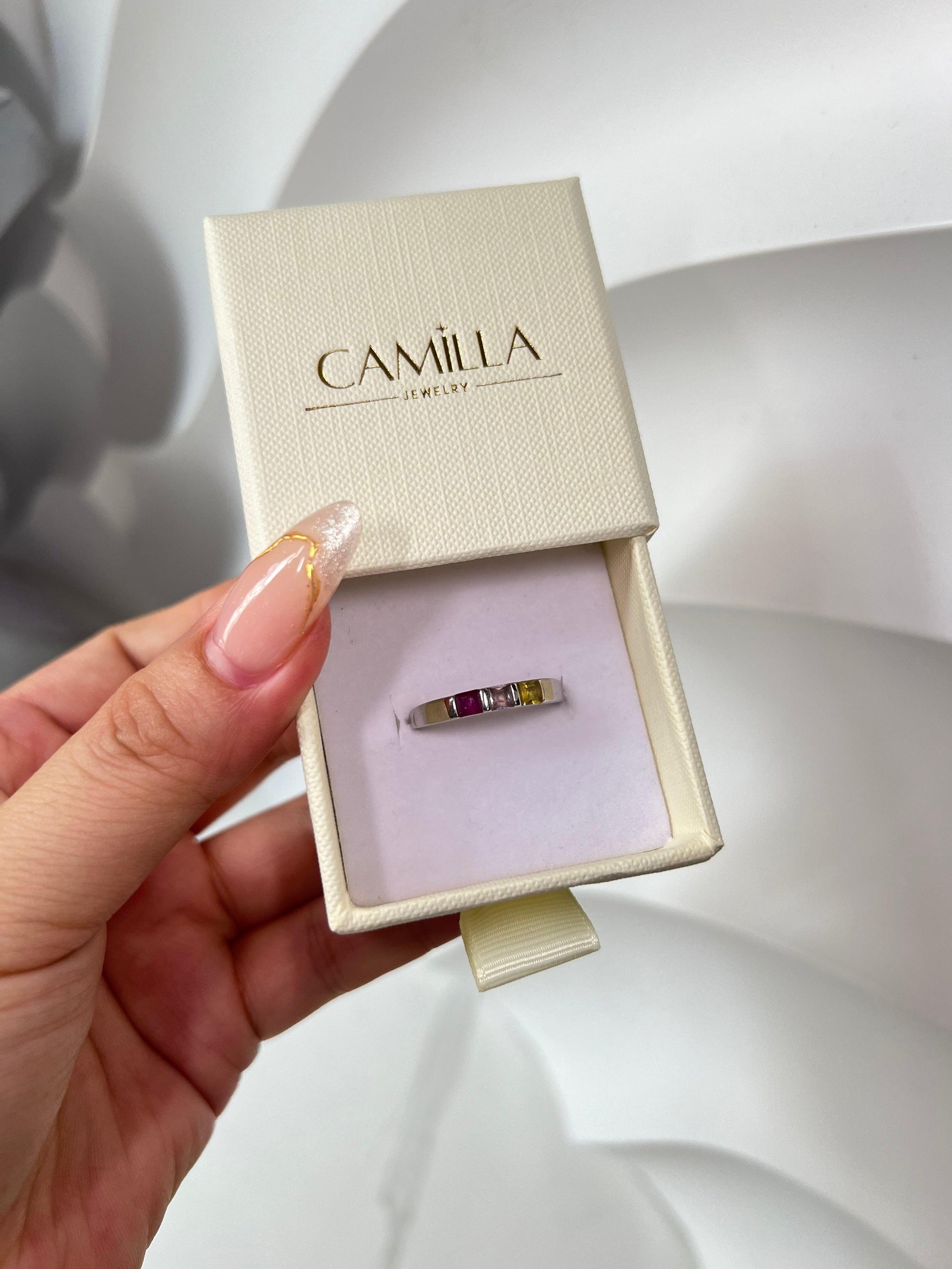 1-7 BIRTHSTONE SINGLE BAND RING - Camillaboutiqueshop