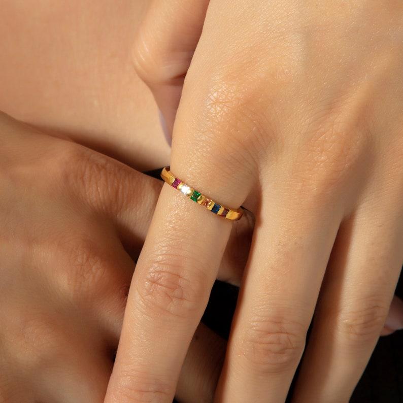 1-7 BIRTHSTONE SINGLE BAND RING - Camillaboutiqueshop