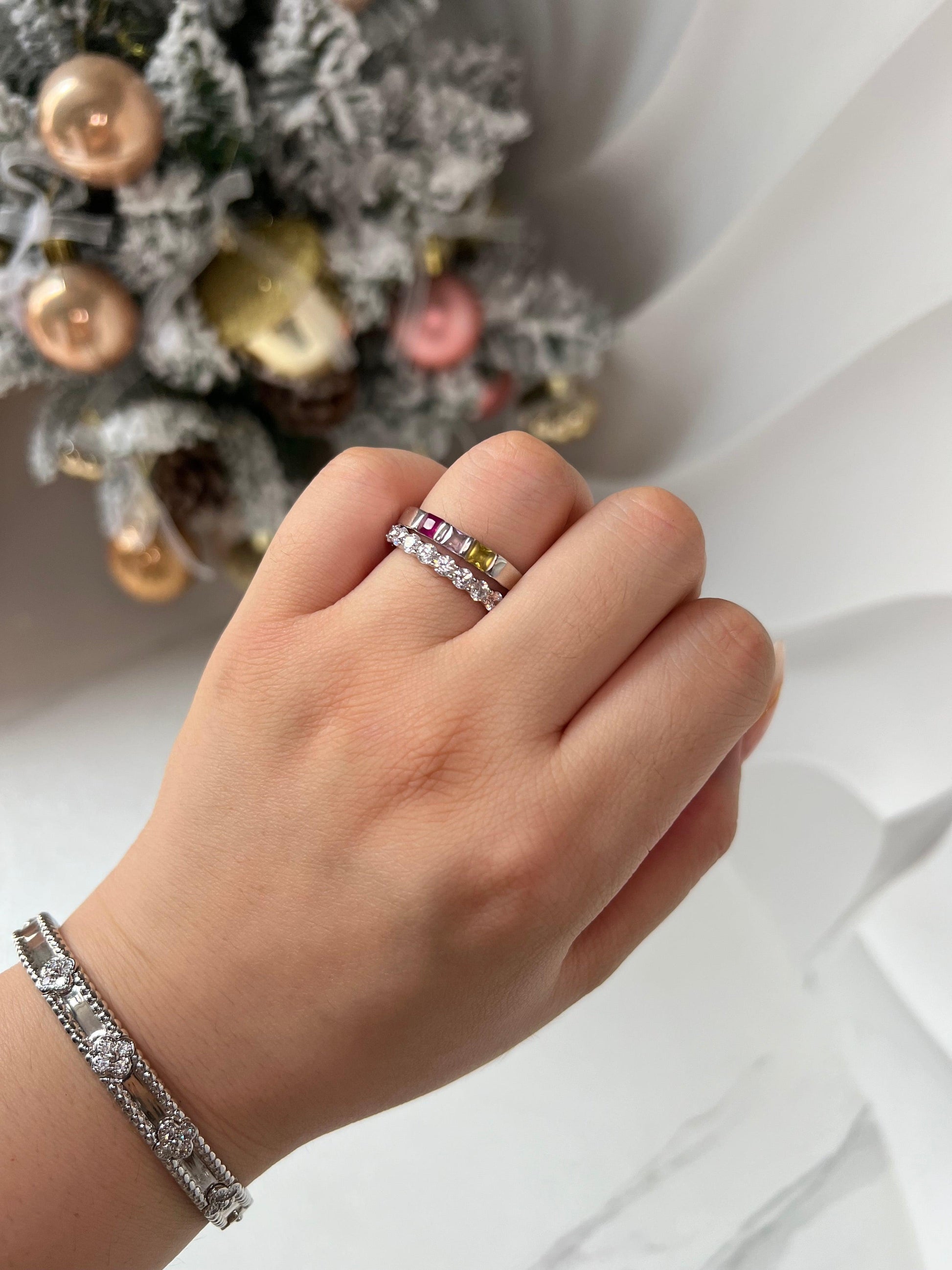 1-7 BIRTHSTONE SINGLE BAND RING - Camillaboutiqueshop