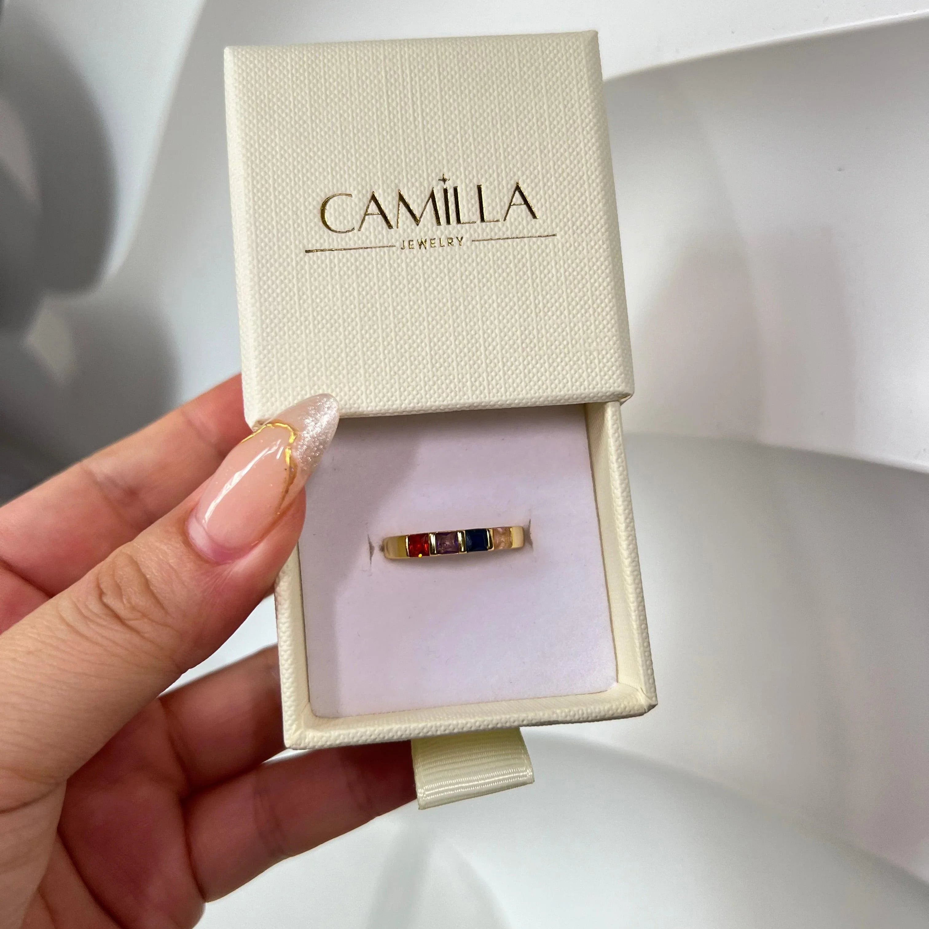1-7 BIRTHSTONE SINGLE BAND RING - camillaboutiqueshop