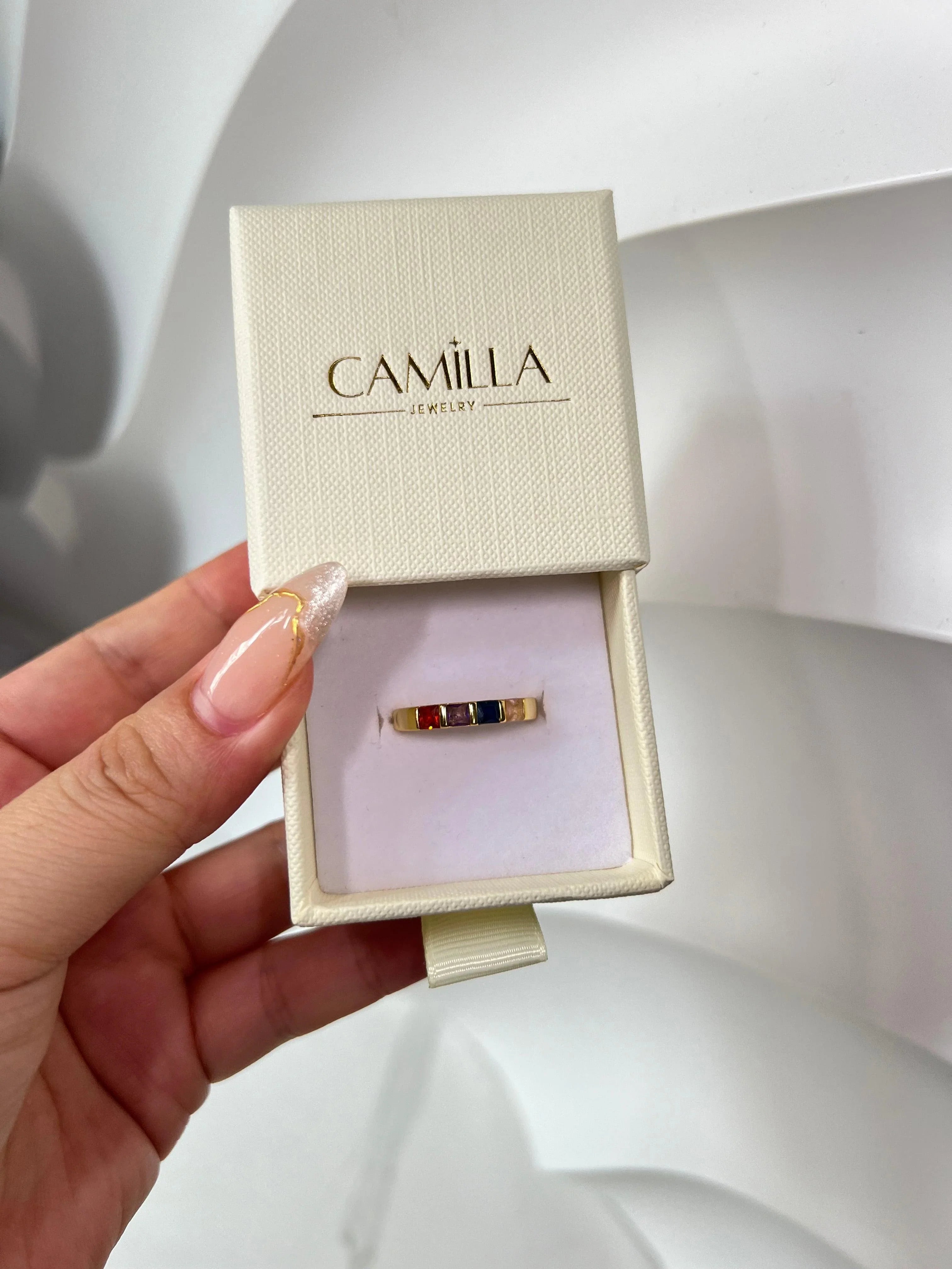 1-7 BIRTHSTONE SINGLE BAND RING - camillaboutiqueshop