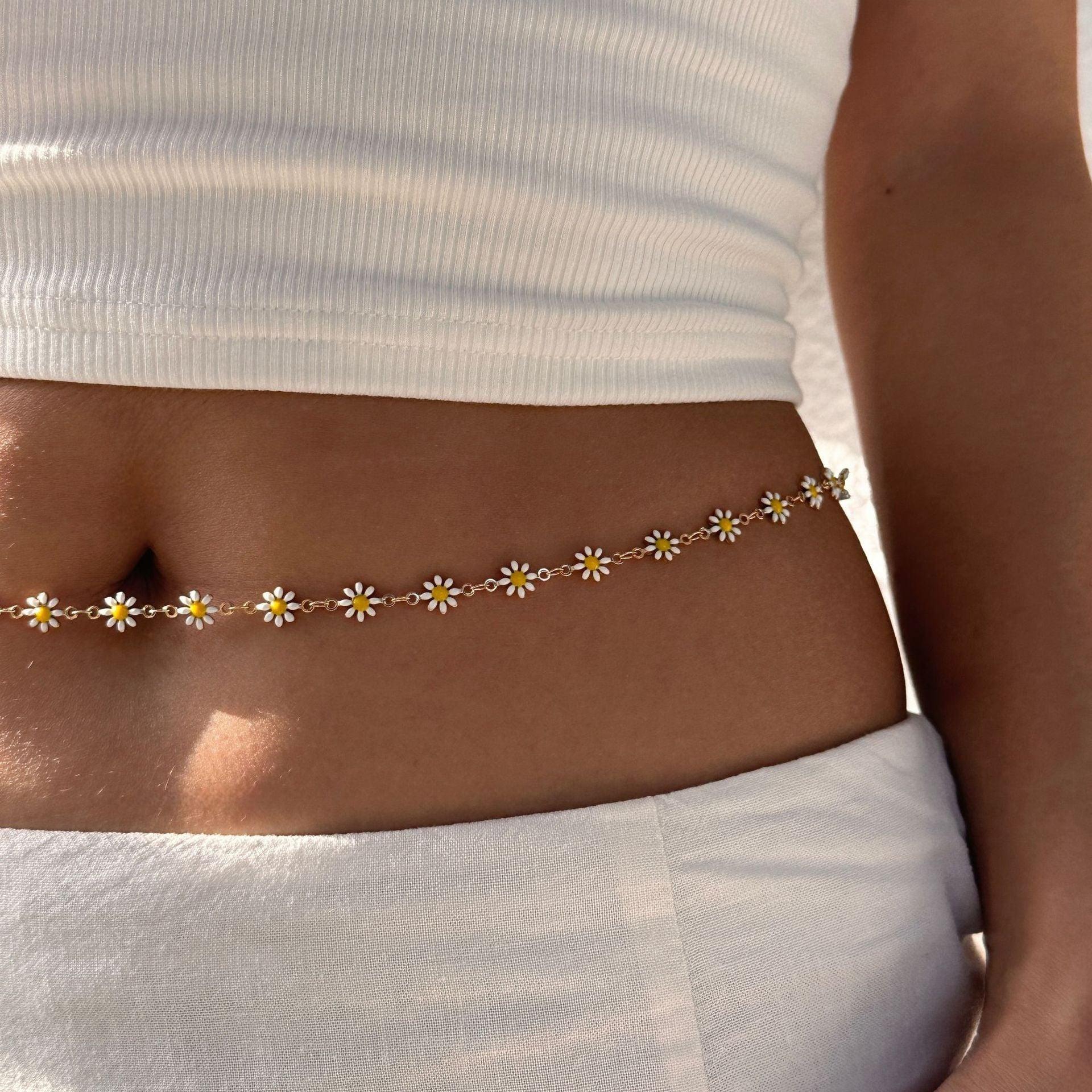 18K Gold Daisy Waist Chain - Camillaboutiqueshop