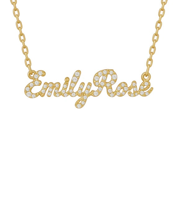 Custom Pave Script Name Necklace -camillaboutiqueshop