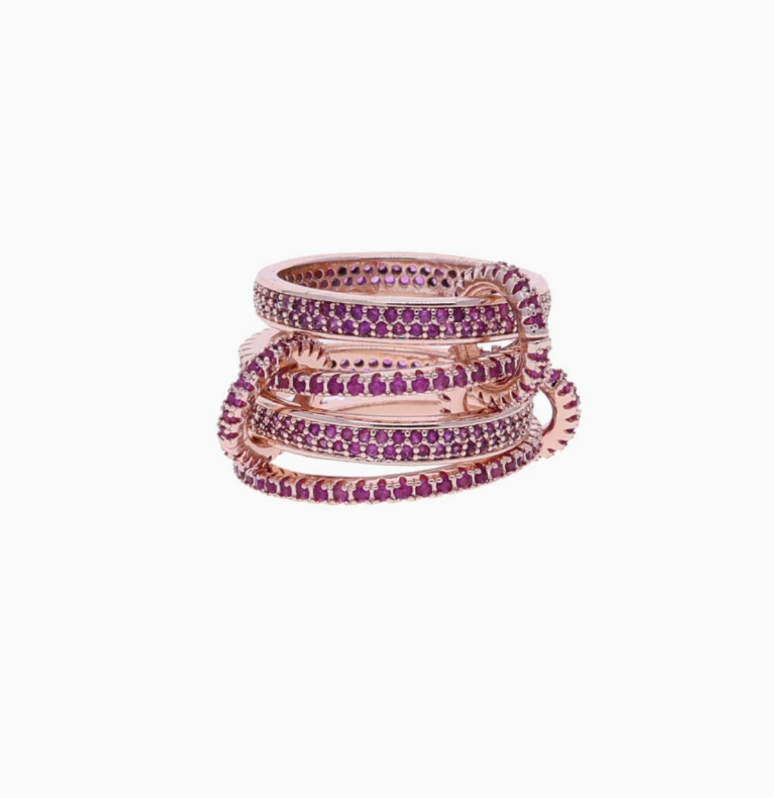 Interlocked Pink Shine Statement Ring -camillaboutiqueshop