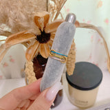 Gold Triple Birthstone Band Stackable Rings - camillaboutiqueshop