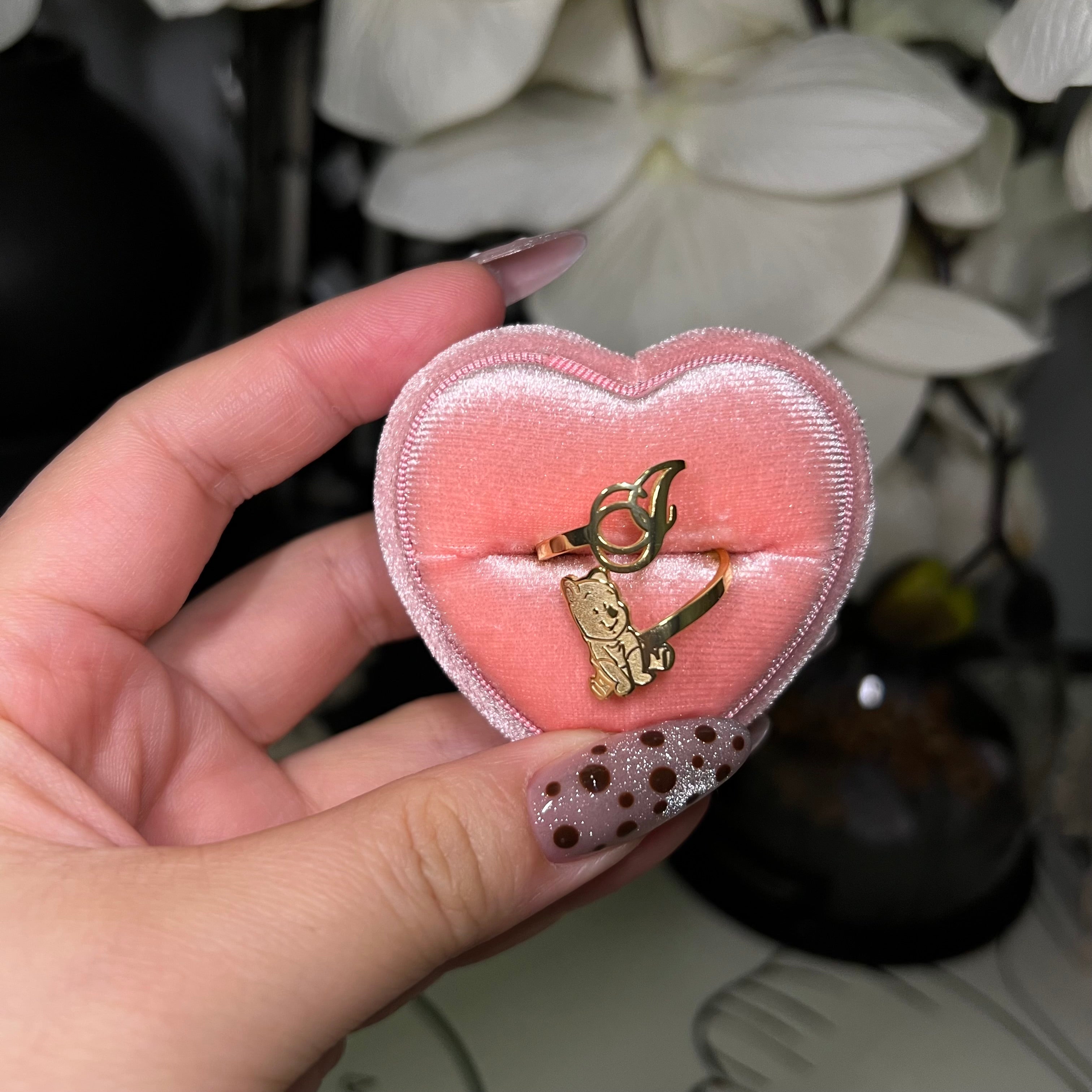 Custom Baby Winnie The Pooh Initial  Ring
