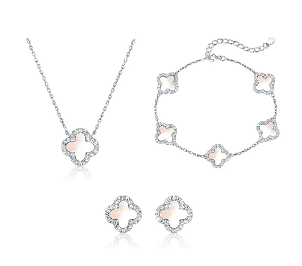 Mother Of Pearl Clover Jewelry Set - camillaboutiqueshop
