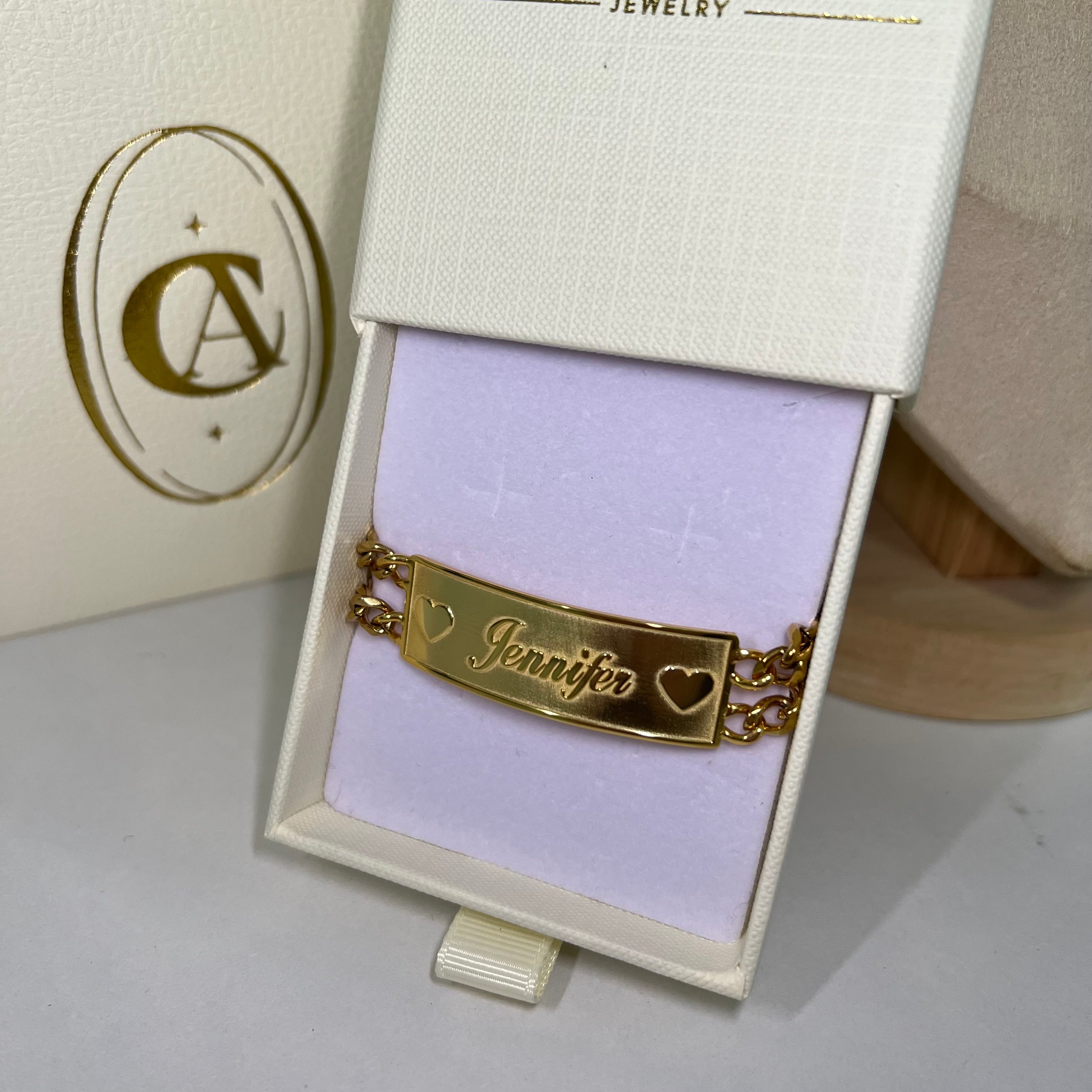 Heart Esclava Name Bracelet