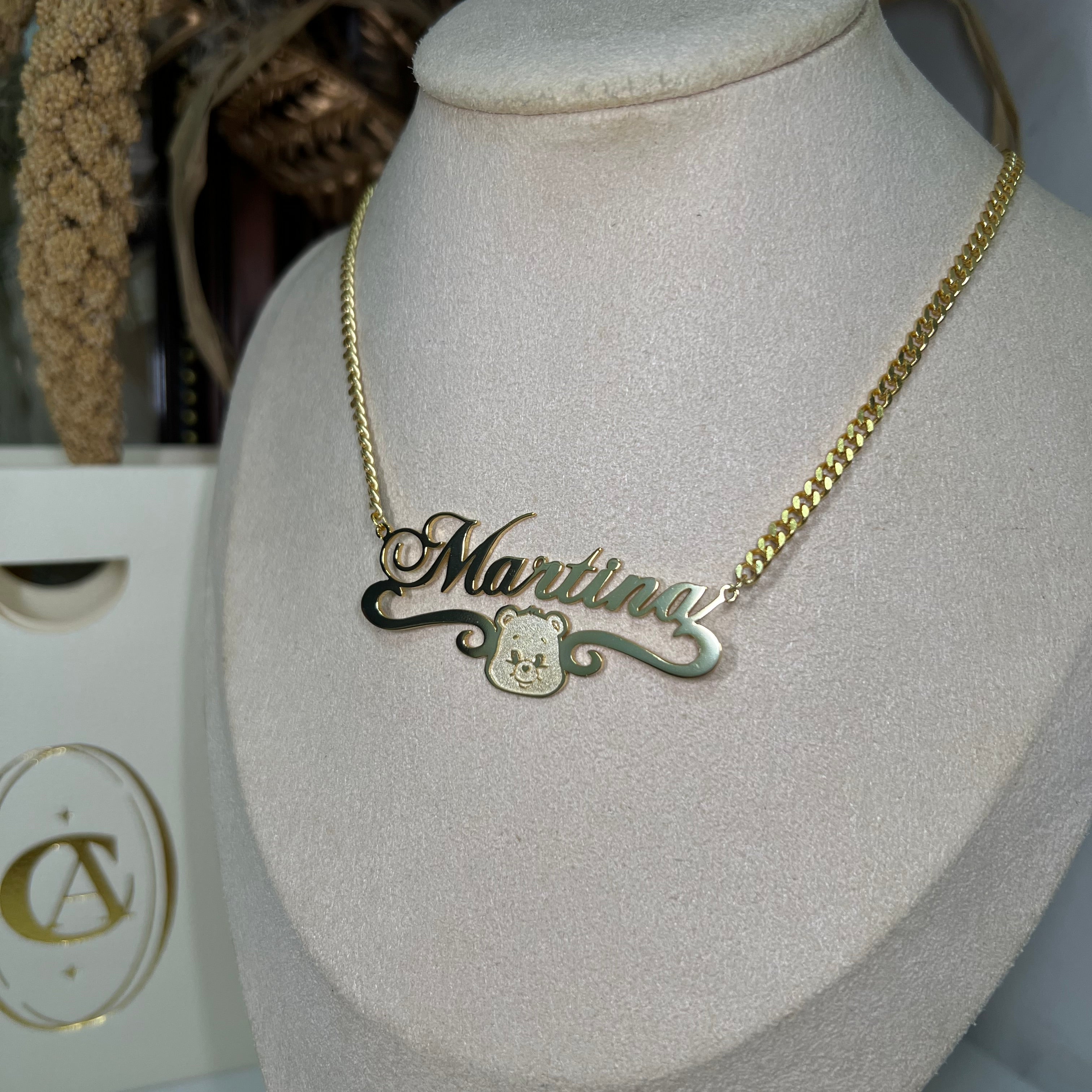 Custom Bear Name Necklace -camillaboutiqueshop