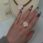 Custom Heart Pink Rolex Ring -camillaboutiqueshop