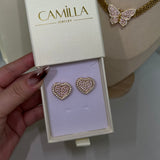 Heart Pink Rolex Earrings -camillaboutiqueshop