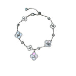 Sterling Silver Diamond Sakura Clover Bracelet - camillaboutiqueshop
