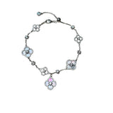 Sterling Silver Diamond Sakura Clover Bracelet - camillaboutiqueshop