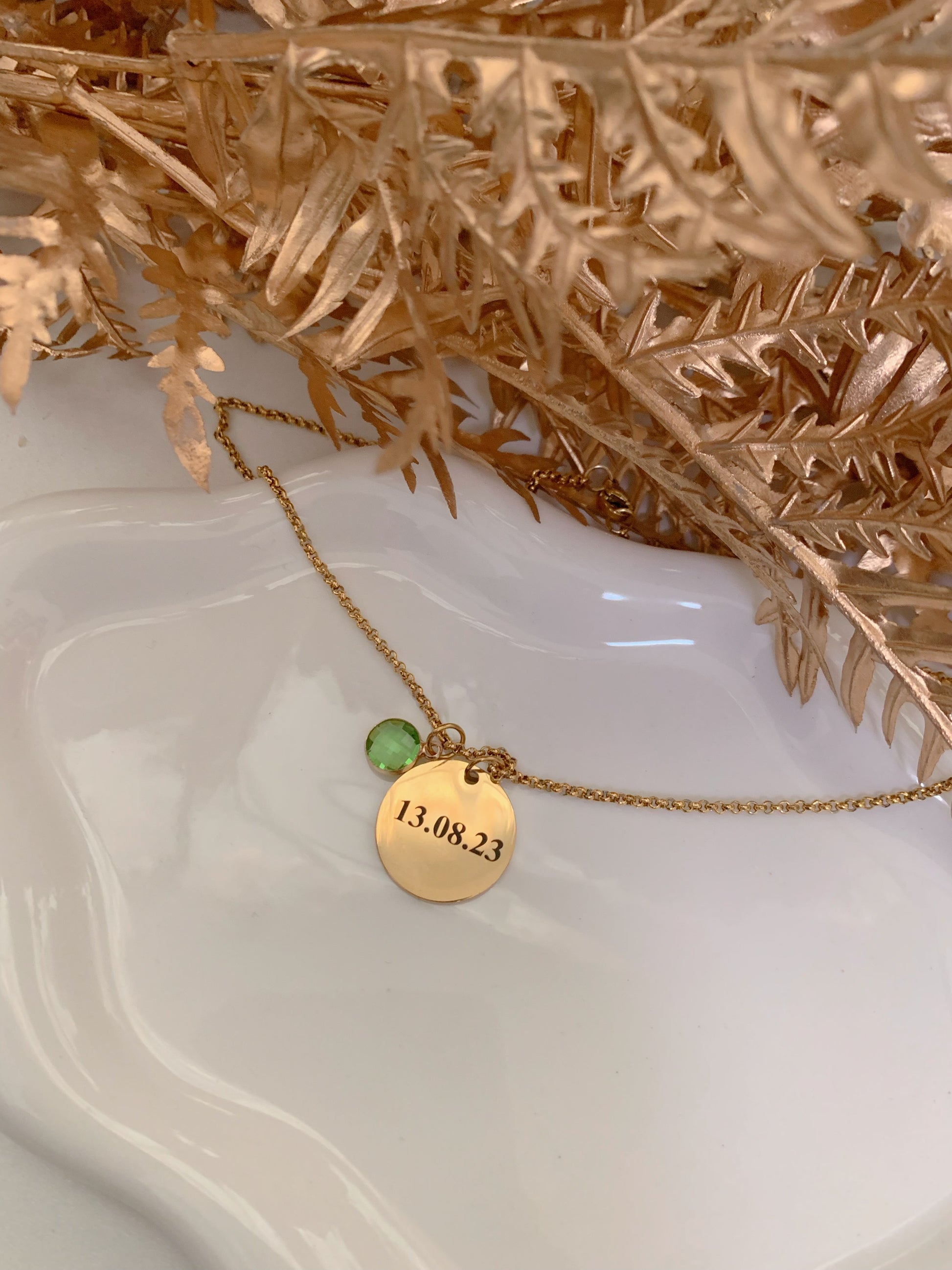 Birth Month Flower Bouquet Charm Necklace With Birthstone - camillaboutiqueshop