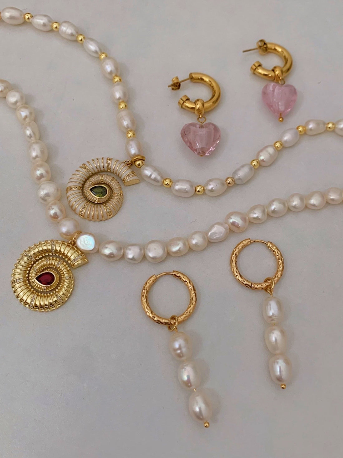 Pearl Drop Hoop Earrings - camillaboutiqueshop