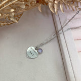 Heart token with birthstone necklace - camillaboutiqueshop