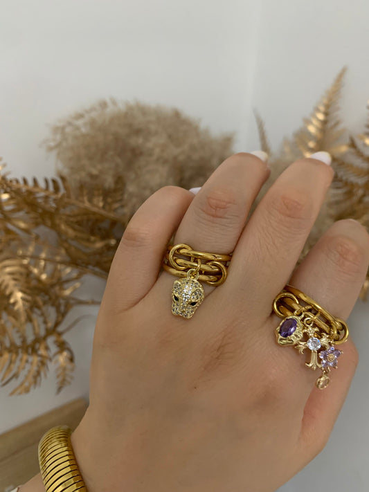 Panthère D’or Charm Ring