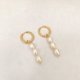 Pearl Drop Hoop Earrings - camillaboutiqueshop