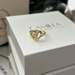 Initial Heart Sterling Silver Ring -camillaboutiqueshop