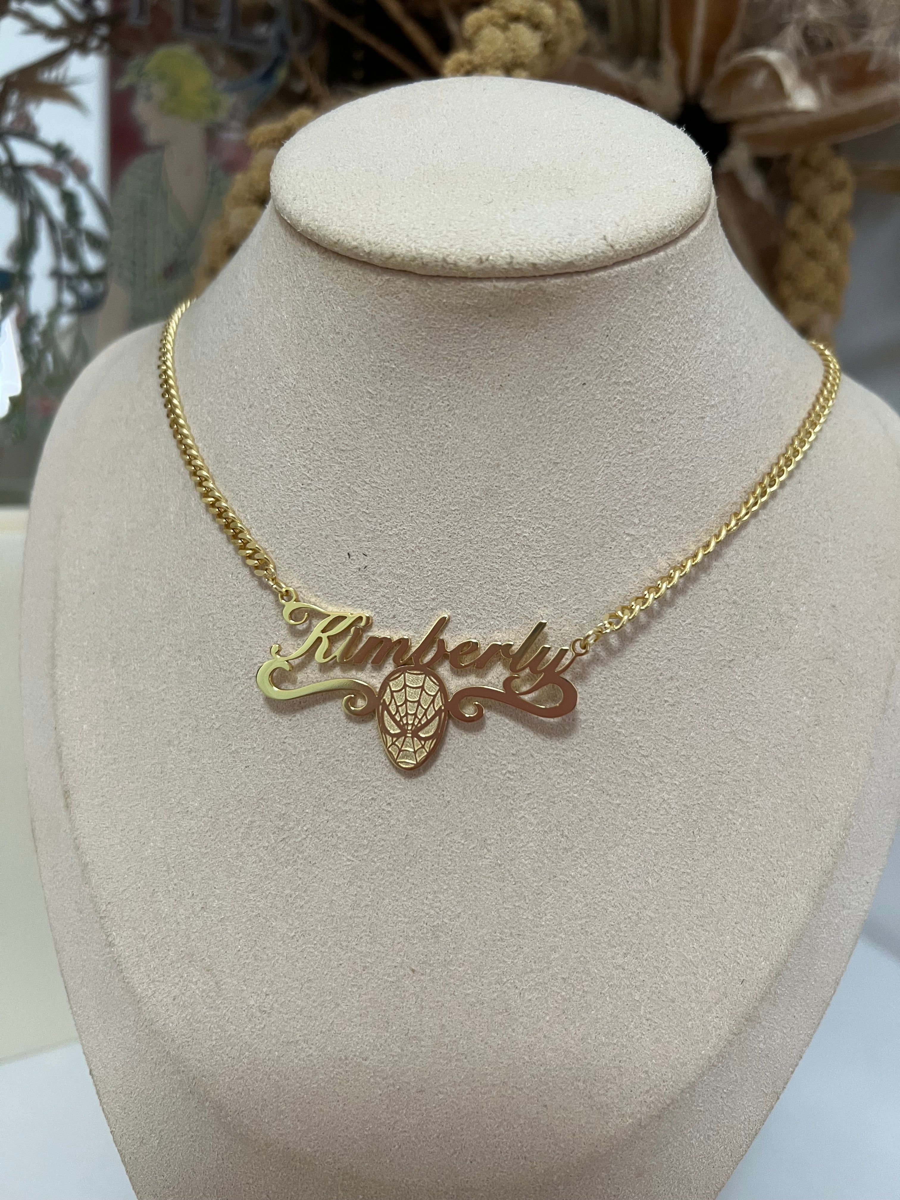 Custom Spider Name Necklace -camillaboutiqueshop