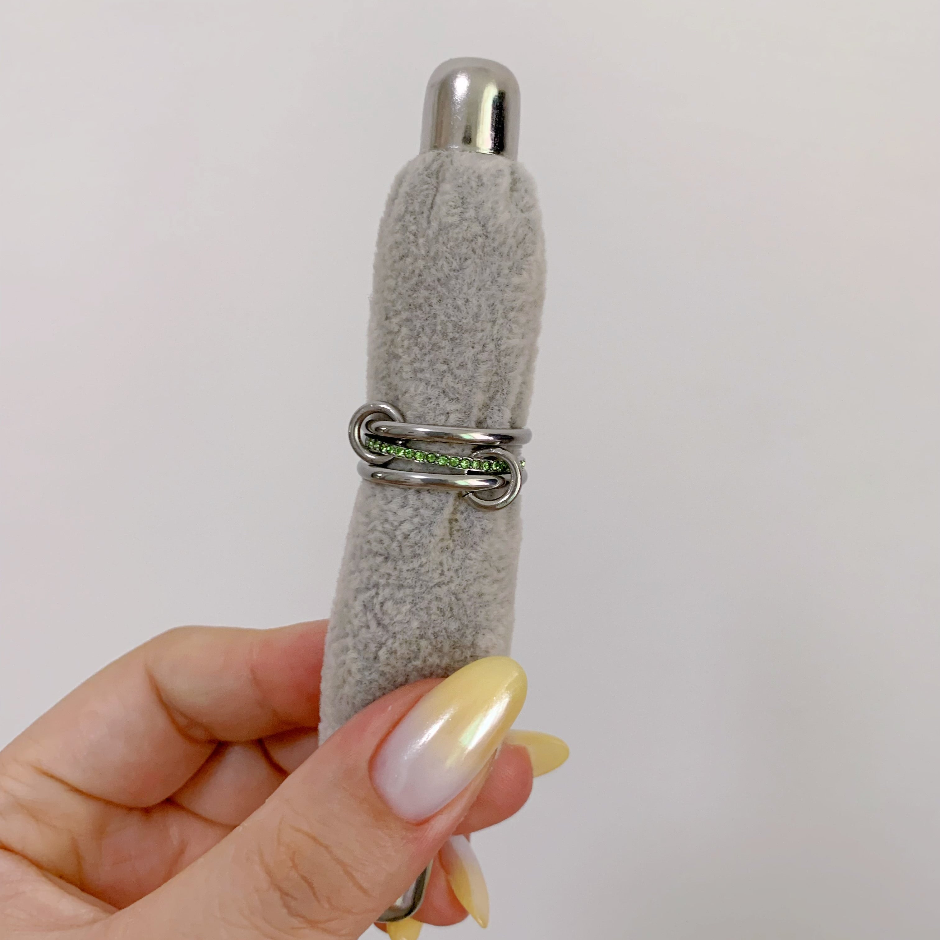 Silver Halo Birthstone Interlock Stacking Ring - camillaboutiqueshop