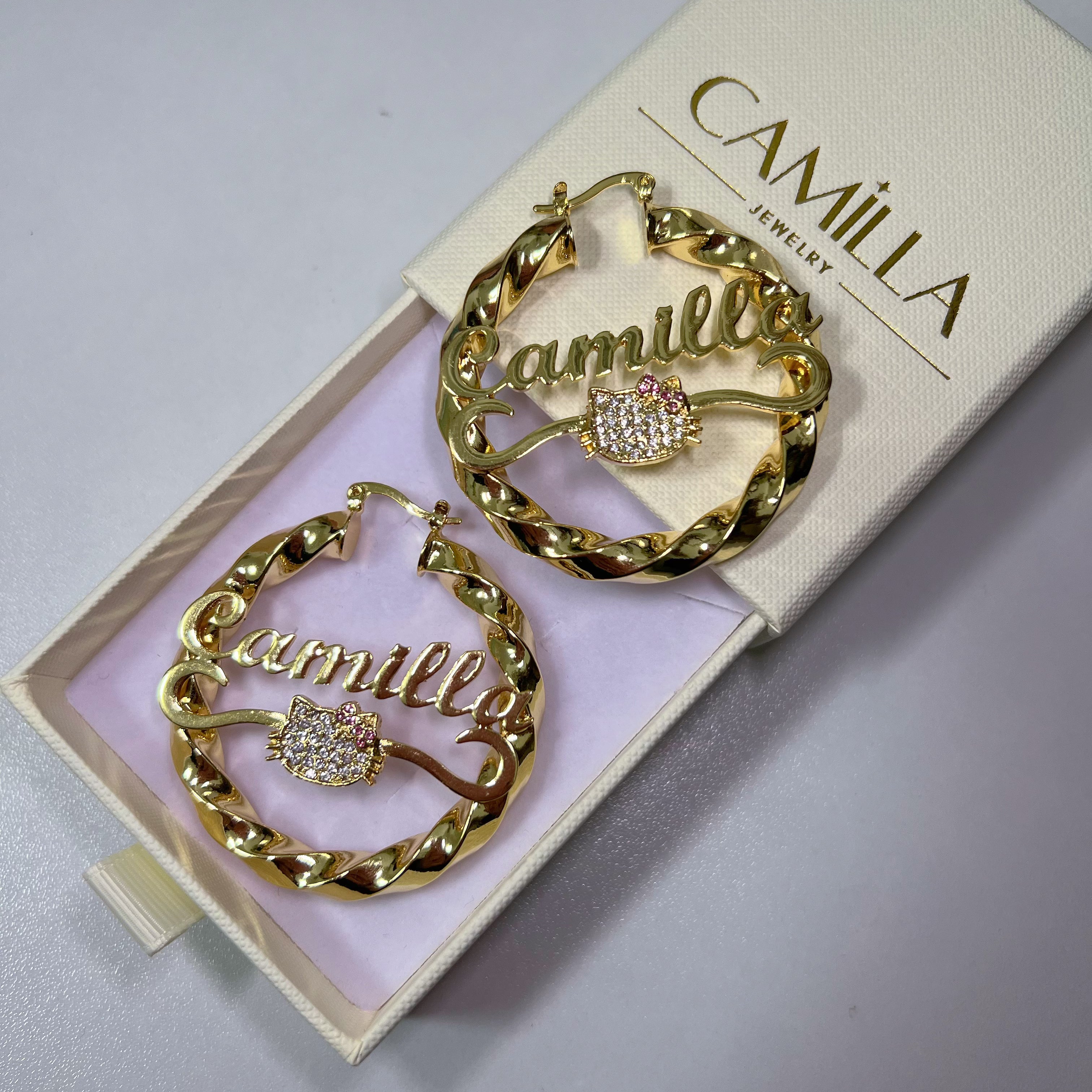 Custom Diamond HK Name Hoop -camillaboutiqueshop