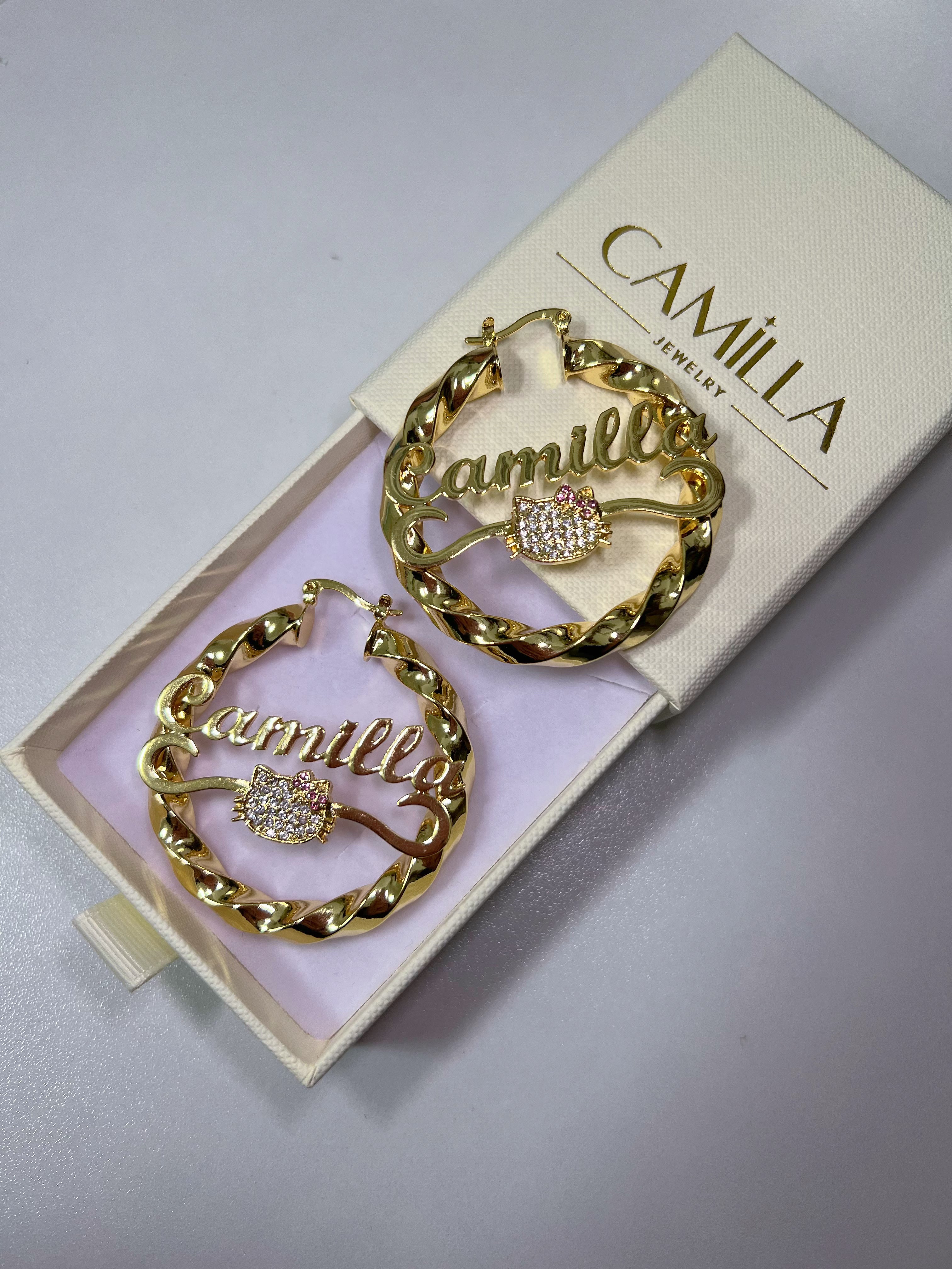 Custom Diamond HK Name Hoop -camillaboutiqueshop