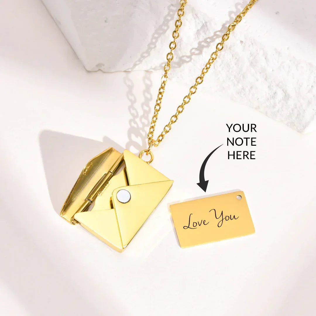 PERSONALIZED LOVE LETTER ENVELOPE NECKLACE