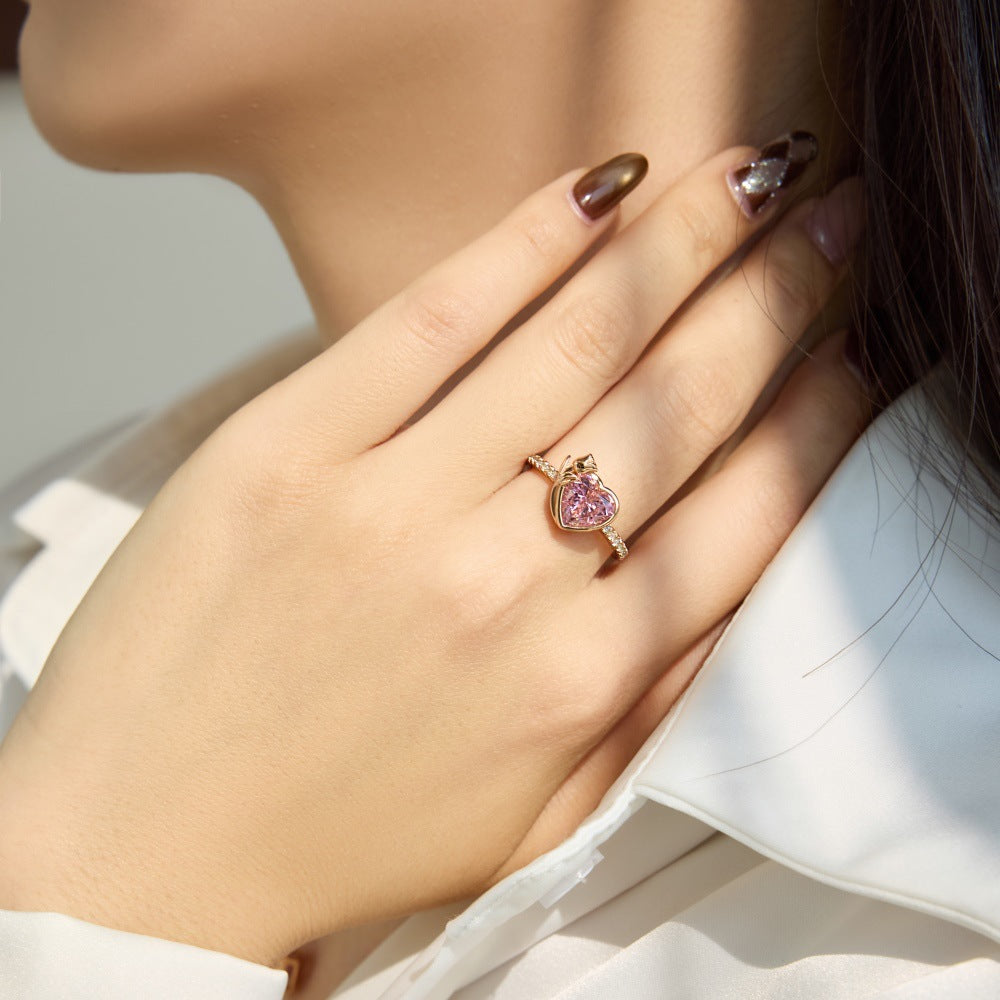 Pink Rose Heart Ring - camillaboutiqueshop