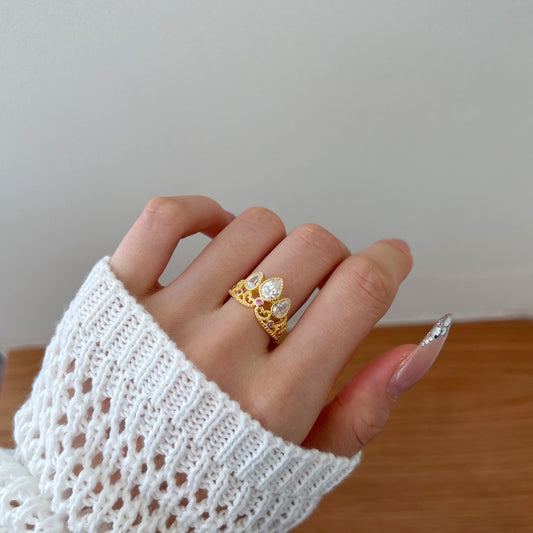 Diamond Rapunzel Crown Ring