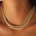 Pave Golden Wave Tennis Necklace -camillaboutiqueshop