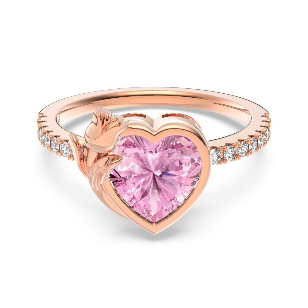 Pink Rose Heart Ring - camillaboutiqueshop
