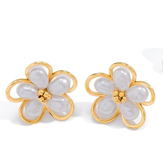 Flower Pearl Earrings - camillaboutiqueshop