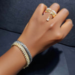 Pave Golden Wave Tennis Bracelet -camillaboutiqueshop