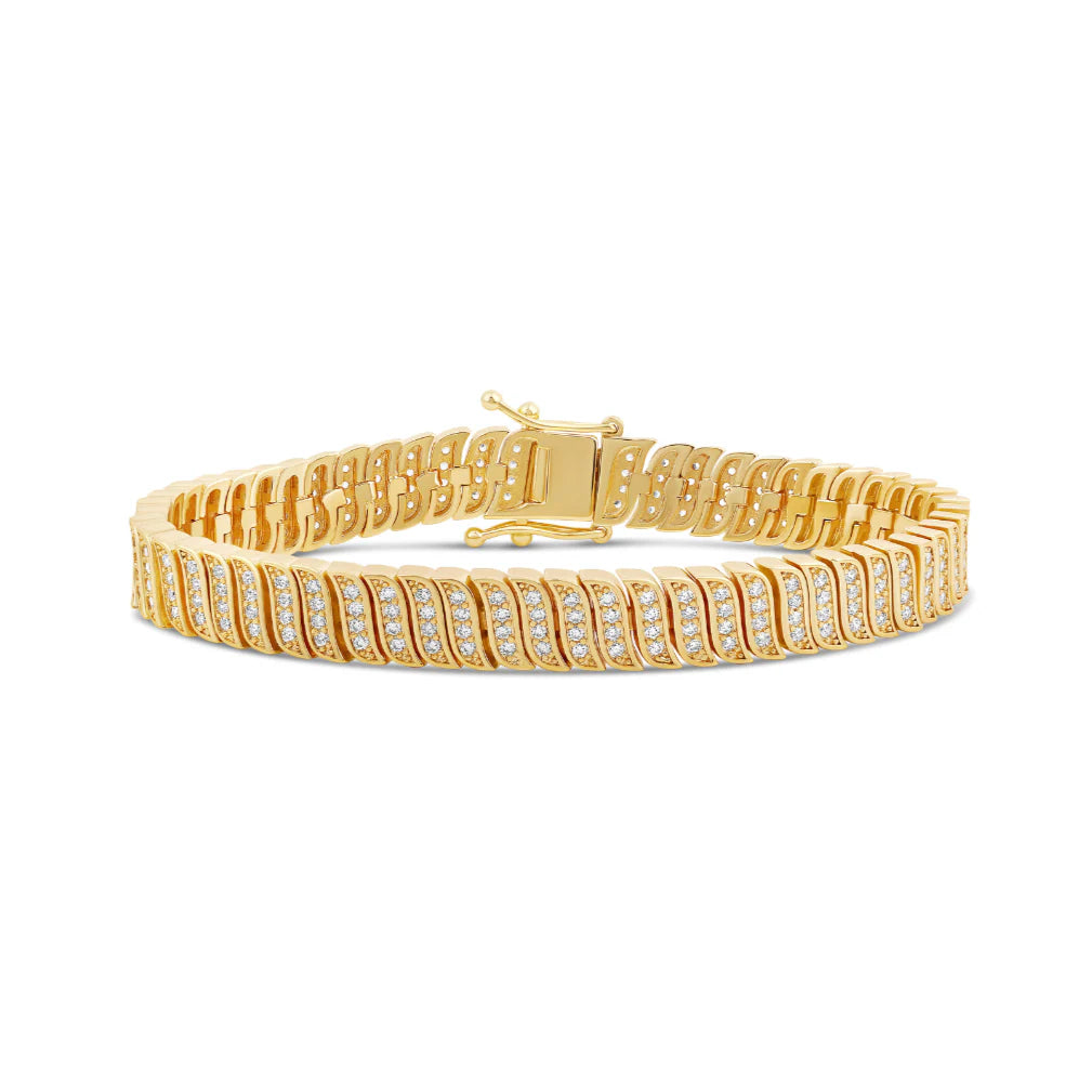 Pave Golden Wave Tennis Bracelet -camillaboutiqueshop