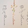 Birth Month Flower Name Necklace - Sterling Silver - Camillaboutiqueshop