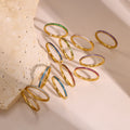  Halo Birthstone Interlock Stacking Ring - Camillajewelry