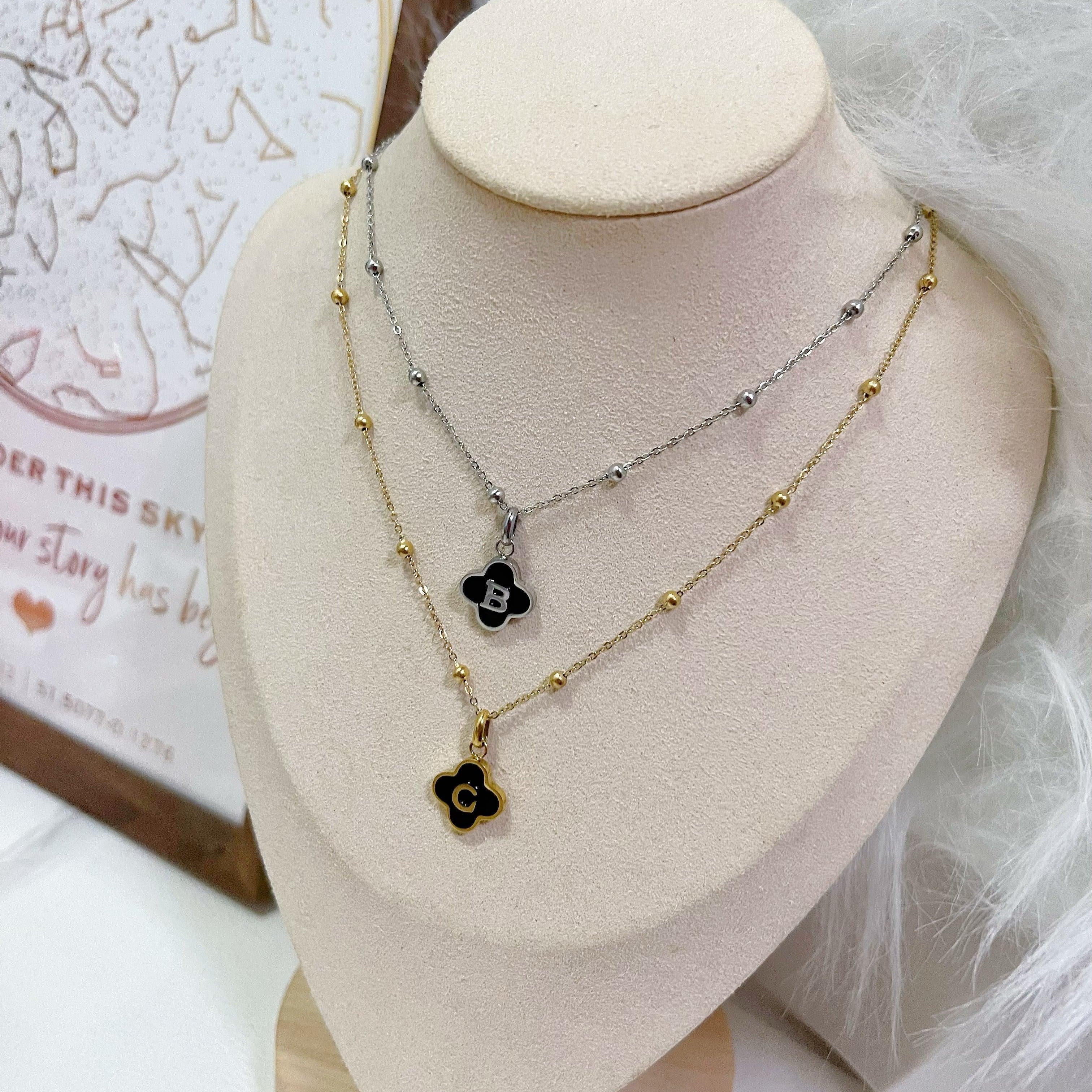 Black Onyx Clover Necklace - camillaboutiqueshop