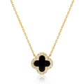 BLACK ONYX DIAMANTE CLOVER NECKLACE - Camillaboutiqueshop