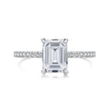 CLASSIC 3CT EMERALD CUT PAVÈ BAND ENGAGEMENT RING - Camillaboutiqueshop