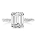 CLASSIC 4CT EMERALD CUT PAVÈ BAND ENGAGEMENT RING - Camillaboutiqueshop