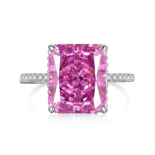 Classic Big Radiant Cut Birthstone Engagement Ring for Women - Camillaboutiqueshop