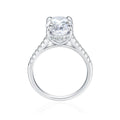 Classic Crushed Ice Oval Cut Half Pavé Solitaire Ring- White - Camillaboutiqueshop
