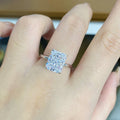 Classic Elongated Radiant Cut Plain Band Solitaire Ring - Camillaboutiqueshop