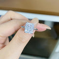 Classic Elongated Radiant Cut Plain Band Solitaire Ring - Camillaboutiqueshop