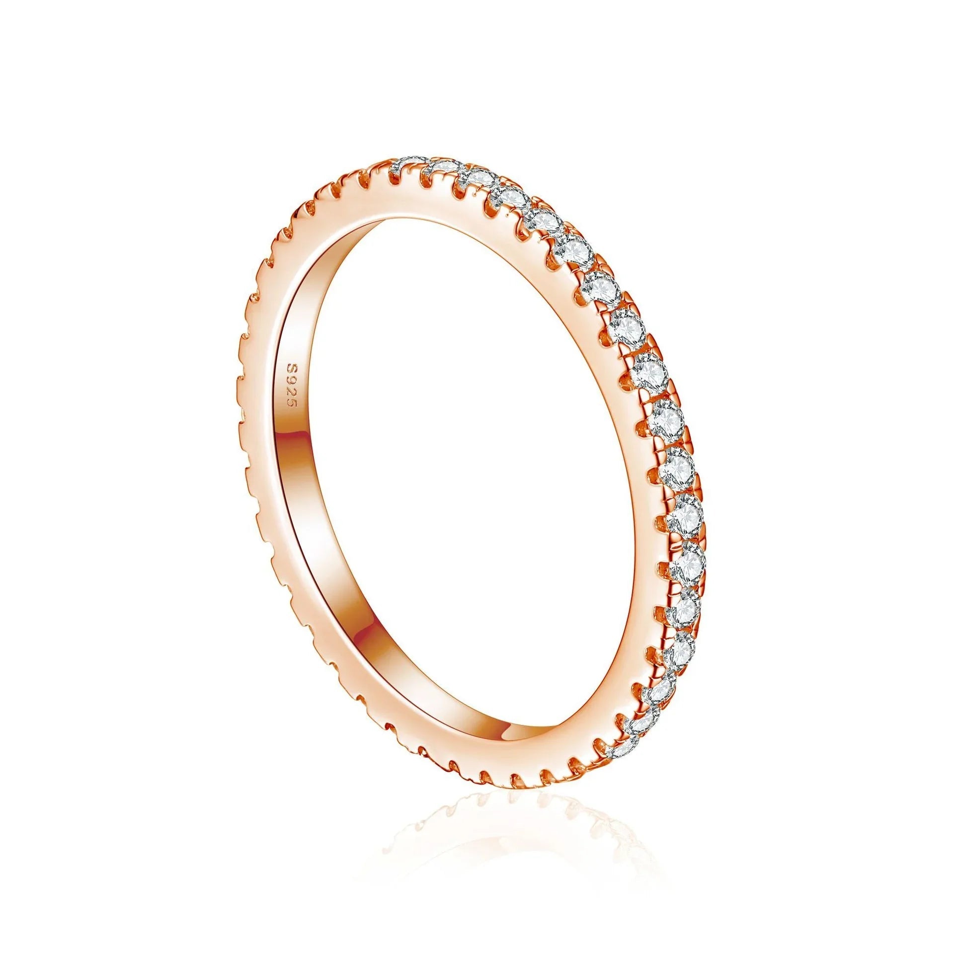 Classic Pave Set Full CZ Eternity Band Ring In Sterling Silver - camillaboutiqueshop