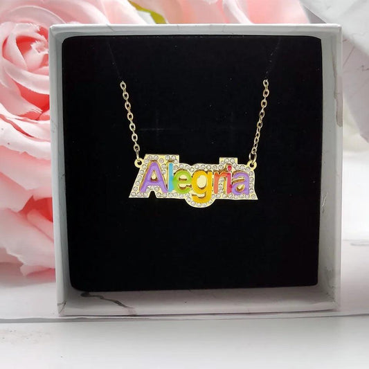 Custom Enamel Name Necklace - Camillaboutiqueshop